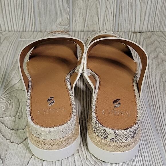 Franco Sarto Cappy Platform Slide Sandals Leather Snakeprint Womens Size 11 NEW - Picture 6 of 14